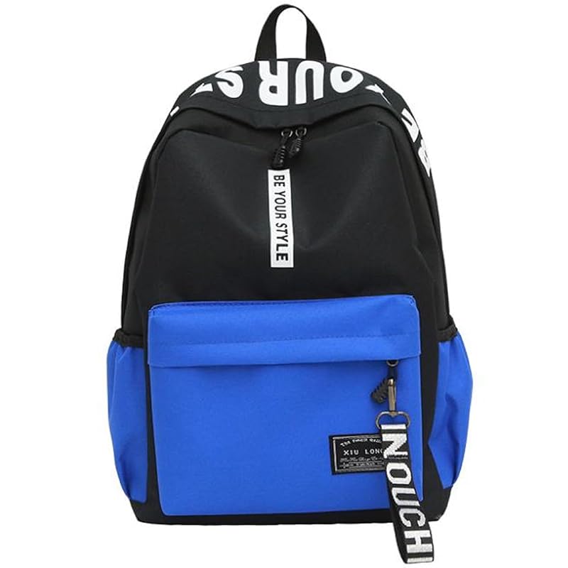 

[Blue Refrain] rucksack bag pack large capacity commute Commuting to school lightweight outdoor backpack With strap ladies (blue B)