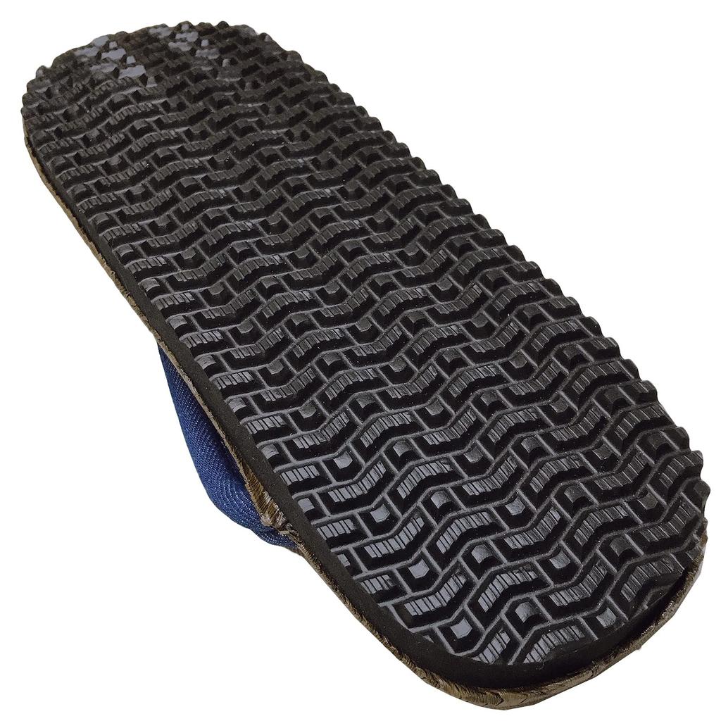 Geta Radial Crow Gepolstert Hergestellt in Blau L [Edoten] Sandalen, Sohle, Bambus, Riemen, Japan, Denim,