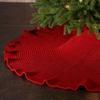 Small Knitted Christmas Tree Skirt for Home Decor, Gift Setting and Holiday Party Supplies