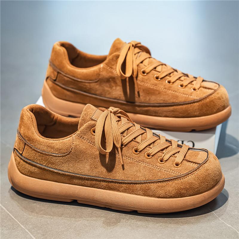

Men s shoes, winter new trend retro versatile casual board shoes outdoor non-slip sports small potatoes 39 хаки