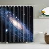 Universe Starry Sky Shower Curtain Bathroom Decor Bath Curtains Waterproof Polyester Christmas Snowflake Bathroom Curtains