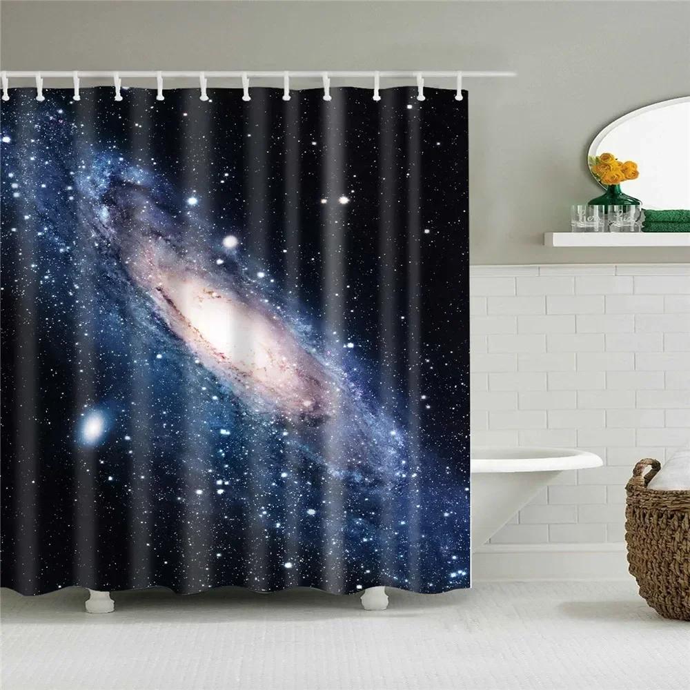 

Вселенная Звездное Небо Занавеска для Душа Декор для Ванной Комнаты Занавески для Ванной Водонепроницаемый Полиэстер Рождественская Снежинка Занавески для Ванной 90*180cm