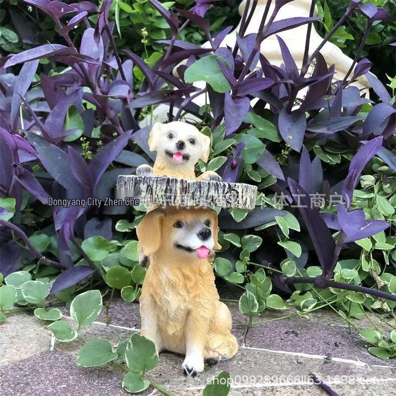 Puppy Pet Bird Feeder Resin Garden Ornament