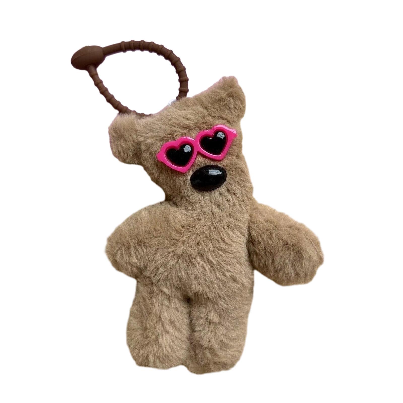 Sweet Bear Keychain Squeaking Bear Keyring for Women Fashion Bear Pendant Keychain Keyholder Keyring Teen Bag Charm розы красного