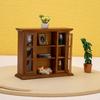 Miniature Dollhouse Fireplace Cabinet With Double Doors Wooden Shelf Decor 1:12 Scale Room Setting