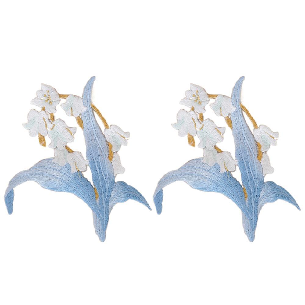 

2 шт. Изысканная аппликация для одежды в китайском стиле, нашивки для одежды с вышивкой цветов, шитье синий