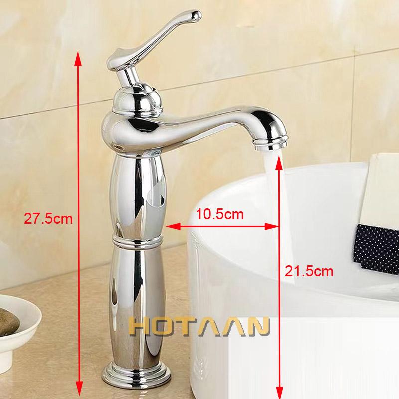 Bathroom Tall Basin Faucet Chrome Brass Mixer Solid Copper Luxury Europe Style Tap Torneiras Para Banheiro Crane YT-5026-C