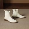 Krazing Pot Microfiber Round Toe Thick Heels Chelsea Boots Size 42 Zip Beauty Lady Women Stretch Ankle Boots