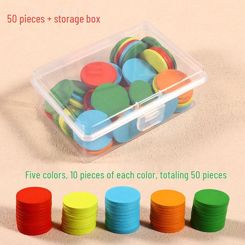 

50-Count Small Round Math Counters for Kindergarten & First Grade Teaching