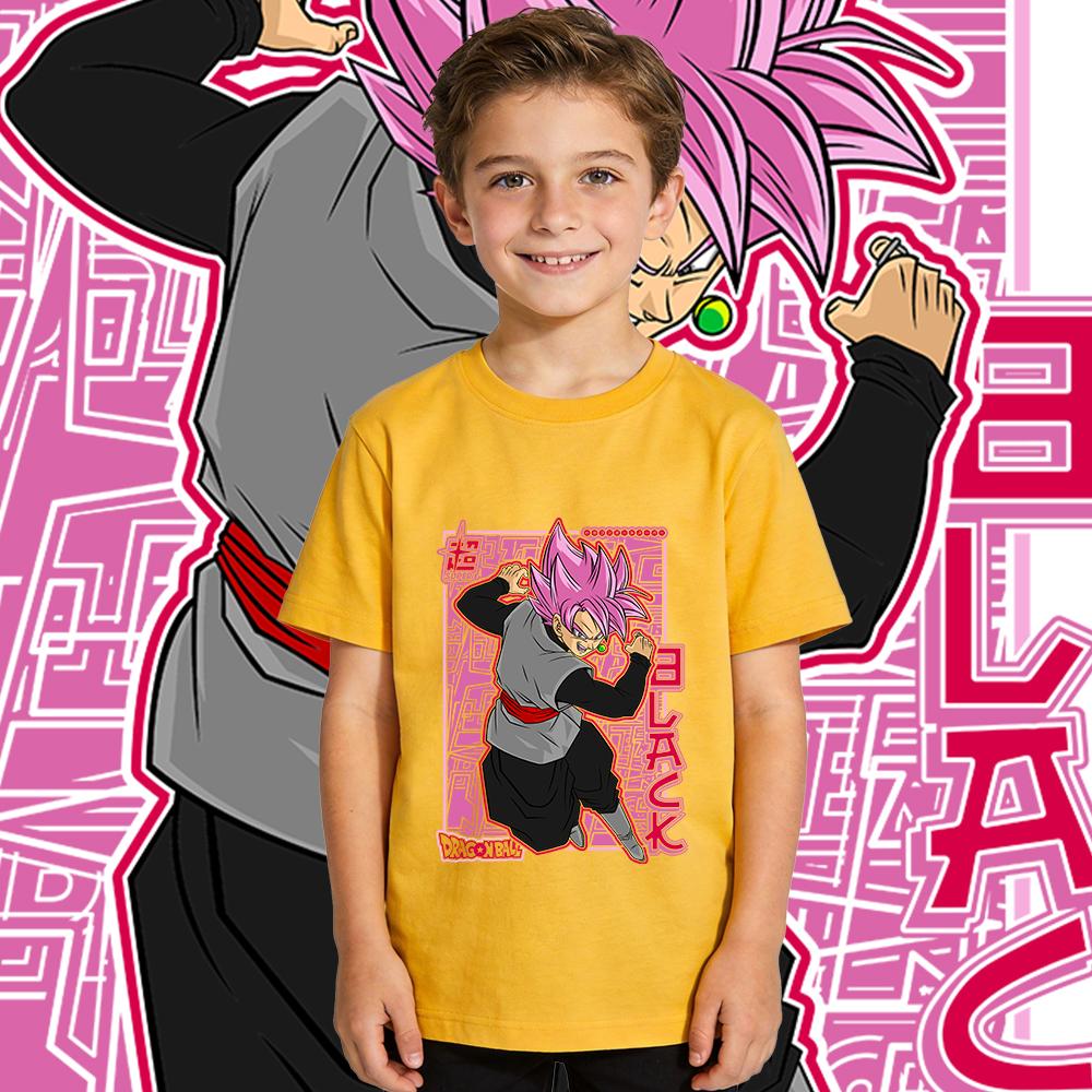 Dbz Black Goku Anime Kids Cotton Printed T Shirt Boys Girls Casual Soft Breathable Top Summer Clothes