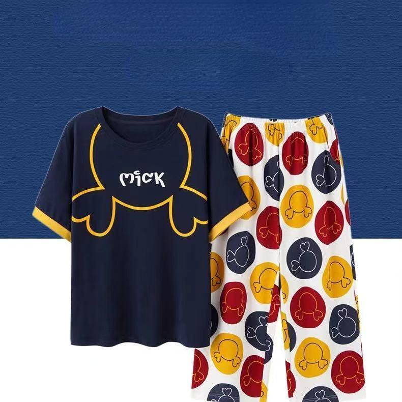 Sommerfritidsdress Pustende bomullssett i to deler med beskårne bukser