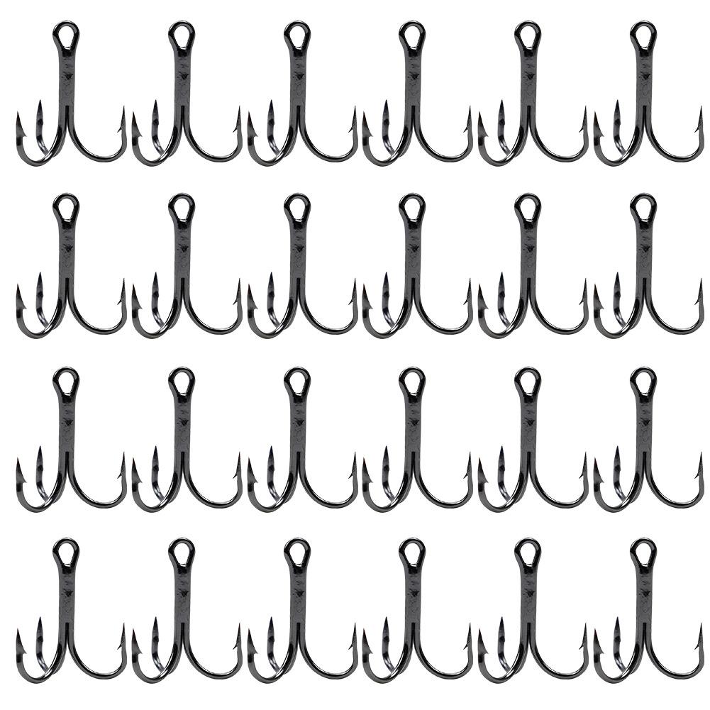 

20Pcs Fishing Treble Hooks Carbon Steel Fishing Tackle Treble Fishhook Bend for Saltwater Freshwater