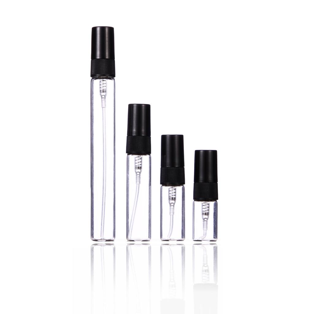 Portable Glass Perfume Spray Bottle Set: 2ml, 3ml, 5ml, 10ml Sizes, Refillable & Travel-Friendly