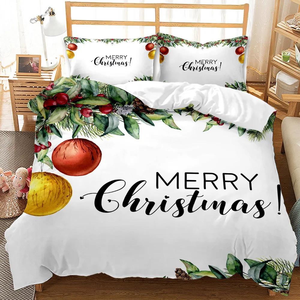 Christmas Duvet Cover Set Christmas Gift Bunny Candle Christmas Theme Bedding Set Double Queen King Size Polyester Quilt Cover