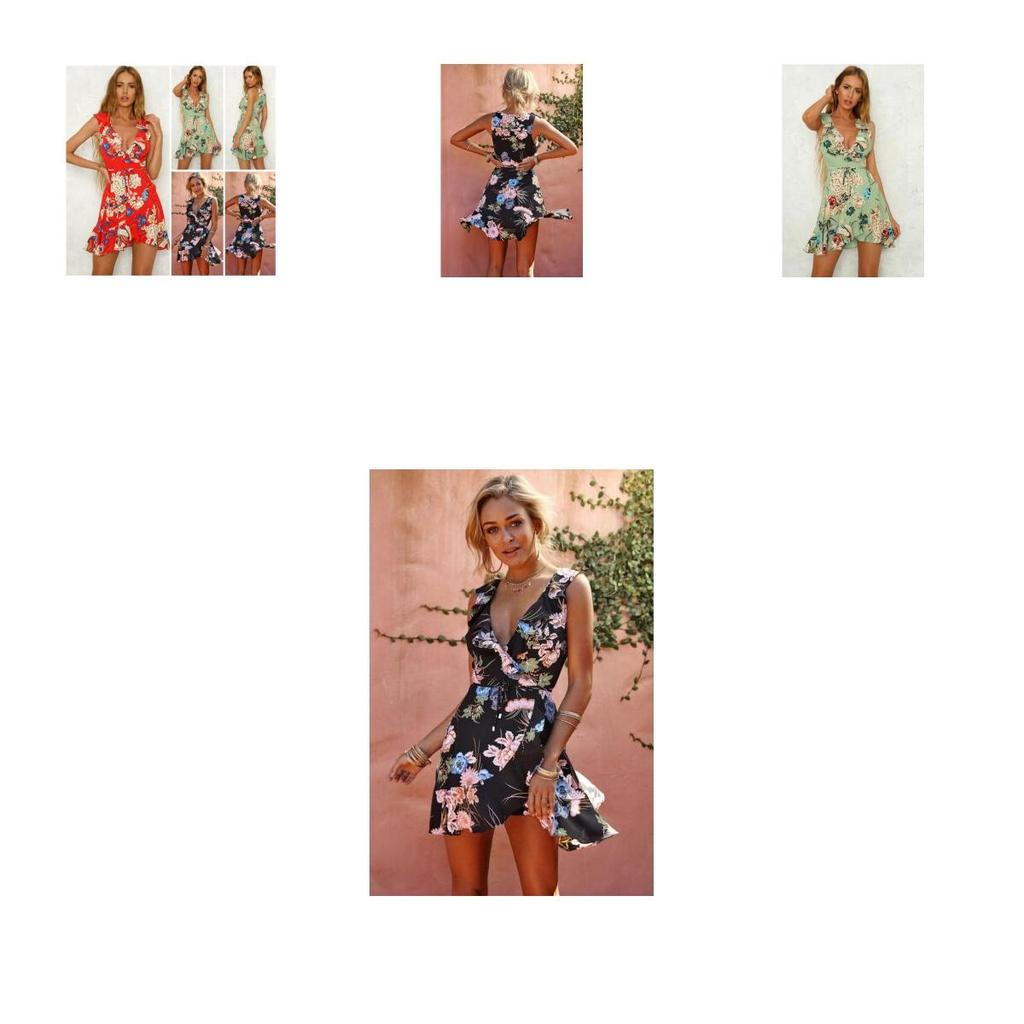 Luxurious Us Summer Women's Boho Sleeveless Beach Midi Dress With Floral Print For Every Occasion In Sizes S-xl