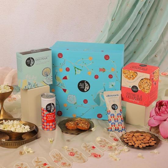 Blue Tokai Coffee Roasters Kadamb Gift Hamper | Coffee Can, Cookies, Almonds| Festive Gifts | Corporate Gift | Gourmet and Premium Coffee Gift Hampers