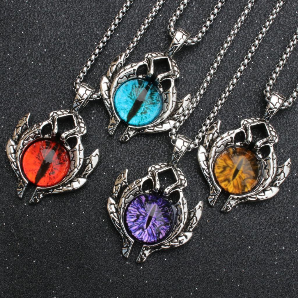 Devil's Eye Necklace Dark Skull Blue Eye Pendant Accessories