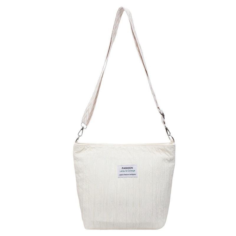 Canvas bag Women's messenger large-capacity tote bag New trendy fashion casual simple shoulder bag Commuter bag