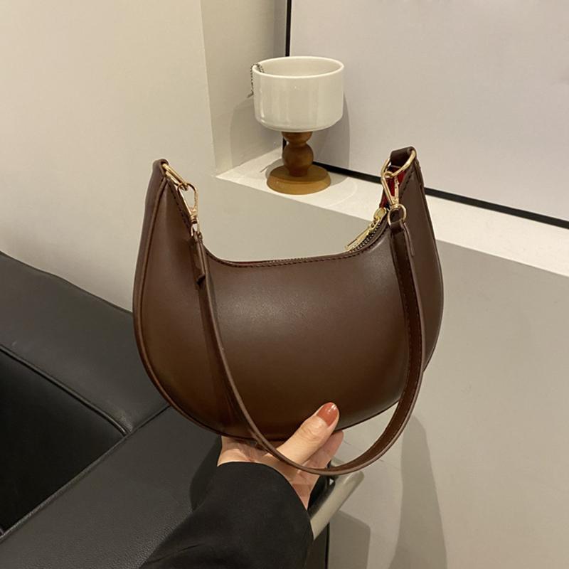 New Fashionable High-end Moon-shaped Baseball Bag Showing Luxury Women's Single Shoulder Bag Underarm Hobo Bag
