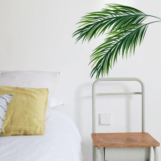 Tropische Pflanzenblätter, abnehmbarer Wandaufkleber für Wohnzimmer, Hintergrund