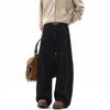 American denim black scimitar wide-leg jeans men's hiphop trendy brand loose high-end straight mopping trousers