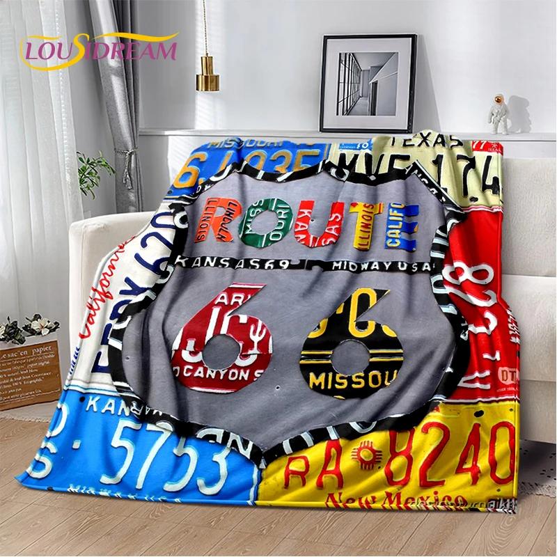 Retro Amerika Historische Route 66,Mother Road,mãe Estrada Deken,Zachte Worpdeken voor Thuis Slaapkamer Bed Sofa Picknick Kind Cadeau