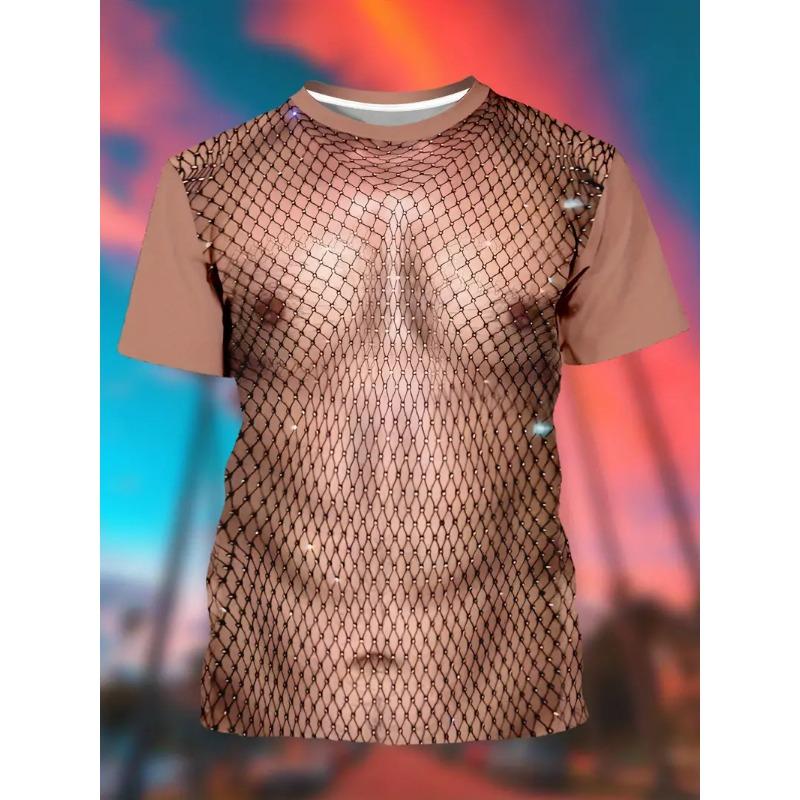 New Funny Muscle Body 3D Printed T-shirt Mens Designer Clothes Streetwear Short Sleeve Top Tees Ugly Chest Hair T Shirt Clothing