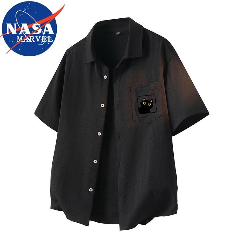 NASA MARVEL Men s Short Sleeve Casual Lapel Shirt M