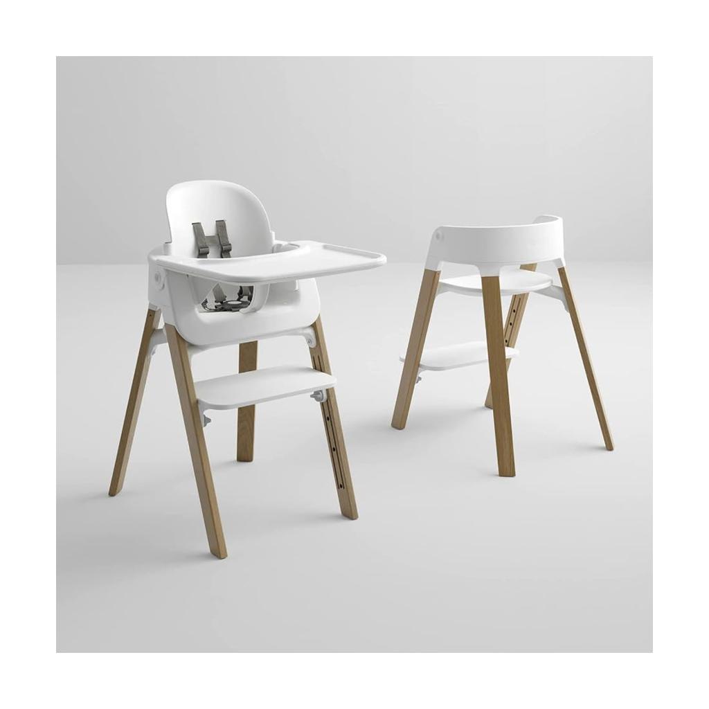 Stokke Steps Baby High Beech with Footrest and Adjustable Comfortable and Product 349701 Chair, Natural, Backrest, Functional, Number