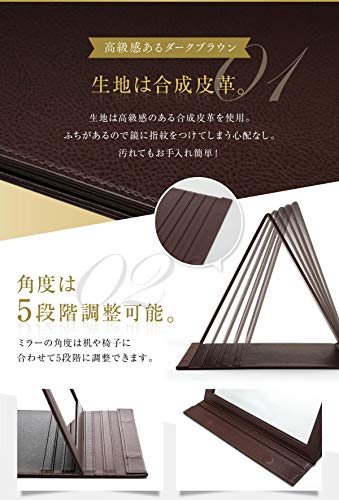Comolife Folding Mirror, Extra Large Stand Mirror, Tabletop Mirror, Foldable Makeup Mirror, 5-Stage Angle Adjustment, Foldable