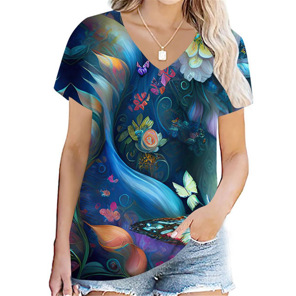 

Гавайи Пейзаж Пляж Уличная одежда 3D Принт Женская футболка с коротким рукавом Летняя повседневная свободная персонализированная О-образная воротниковая женская одежда 3XL