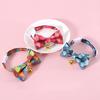 Kitten Collar Adjustable Safety Buckle Lovely Printed Bow Charm Dress Up Neck Jewelry Pet Neck Accessory Small Dog Collar with Bell Cat Supplies