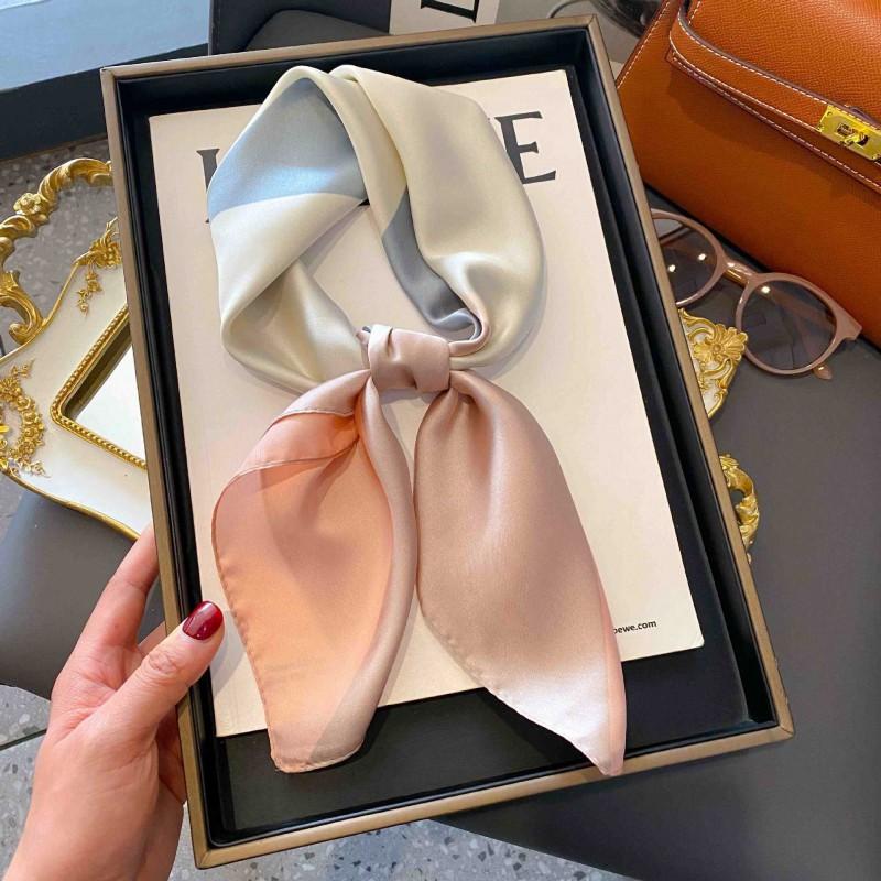 70cm Square Silk-Like Scarf Women Lightweight Fashion Accessory Office Chic Neck Wrap Stylish Print Design