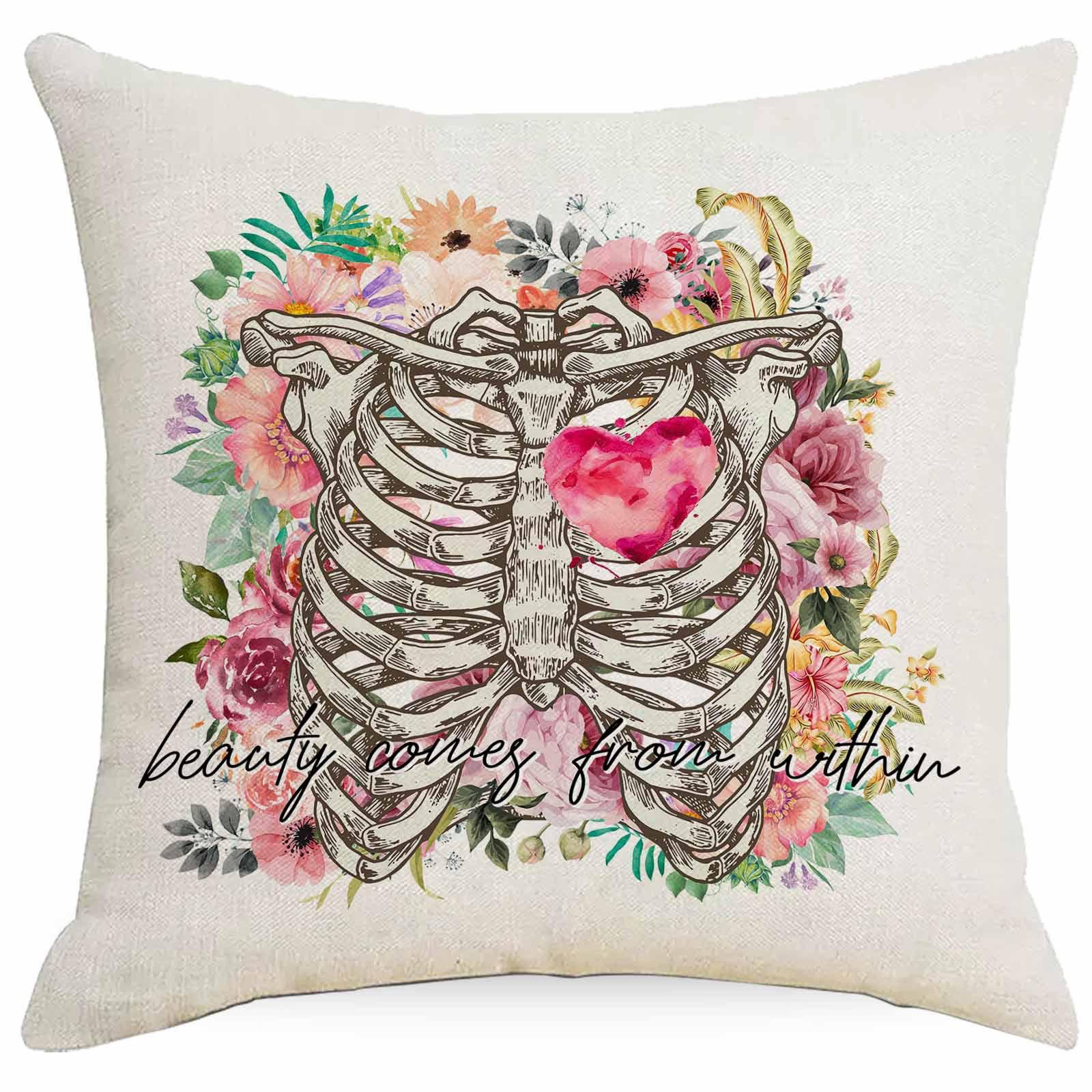 

Western Summer Butterfly Bee Flower Pillow Cover Home Sofa Cushion Pillow Cover Ornament Premium Durable Quality 45 * 45Cm linen single-sided without core