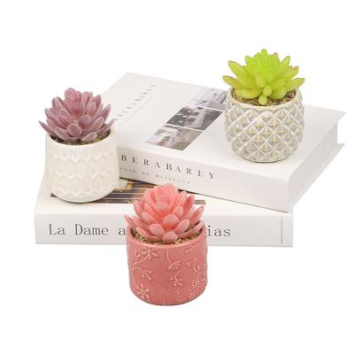Simulations-Sukkulente Keramik-Topfpflanzen-Kombination Nordischer Stil Büro-Schreibtisch-Ornament Geschenk Künstliche Sukkulente