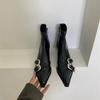 Fashion Designer Pointed Toe Women Ankle Boots Fashion Thick Heel Slimming Short Booties Autumn Winter Female Shoes 2024 New