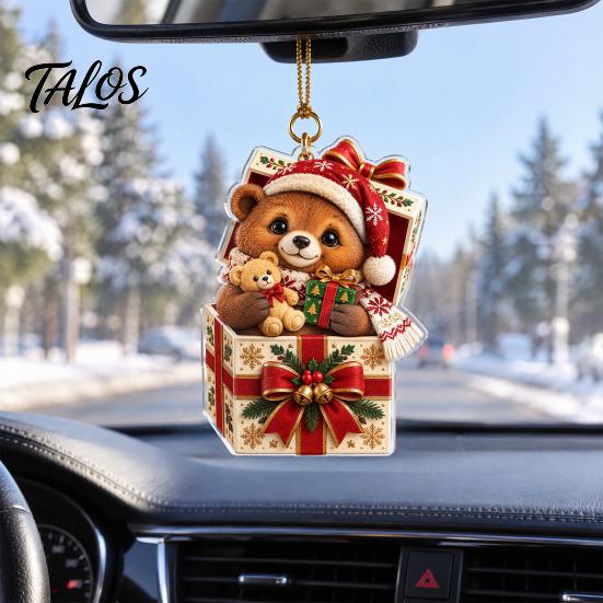 Holiday Gift Exchange Accessories Christmas Forest Animal Ornament, 2D Flat Acrylic Fox Reindeer Squirrel Raccoon in Unique Hanging Ornaments