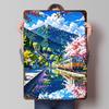 Japanese Train With Cherry Blossoms Printed Poster Customized Wall Art Retro Vintage Metal Tin Signs for Home Bar Accessories