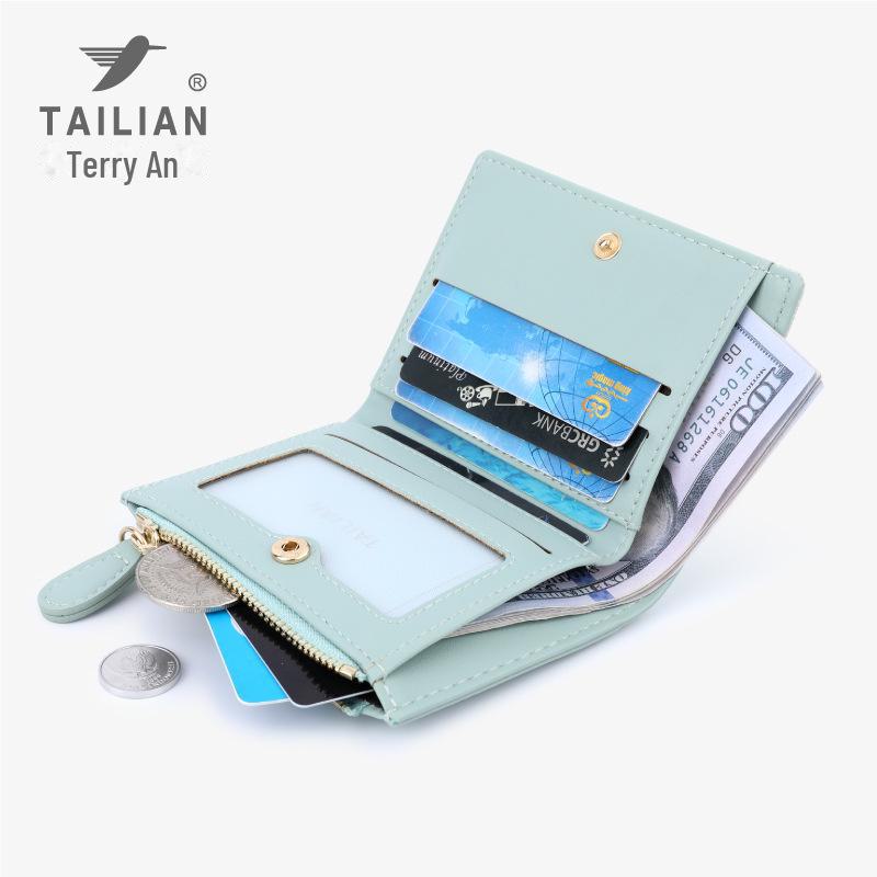 Tailian 2024 Girls' Coin Purse: New Color Matching, Korean Style, Solid Color, Simple Design.