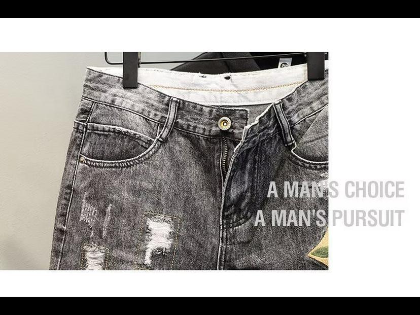 Pánské trendy džínové ležérní volné letní šortky