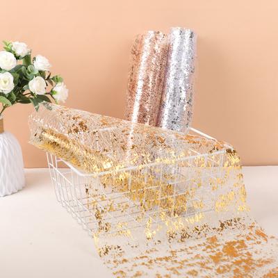 Metallic Gold Table Runner Sequin Glitter Mesh Roll Tablecloth for Wedding Event Birthday Party Home Decoration Christmas