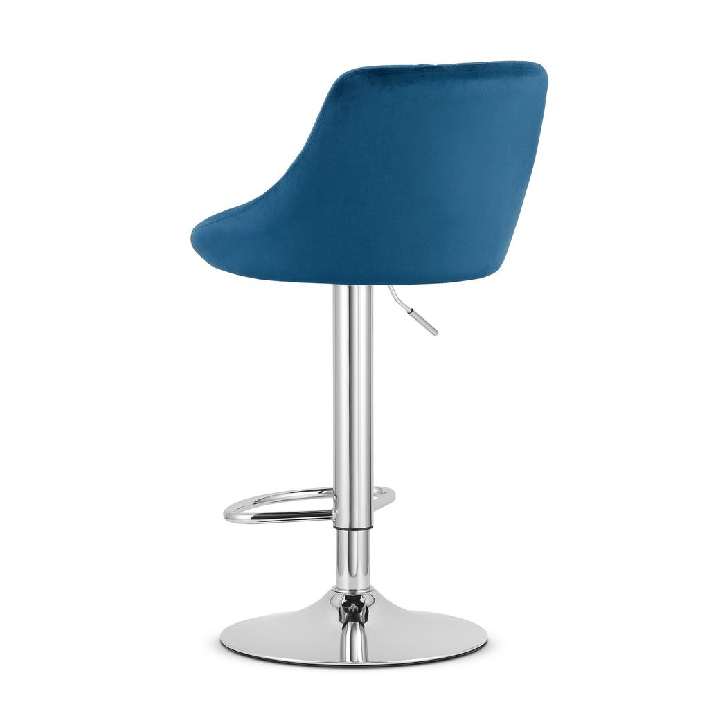 KAST stool - navy blue velvet / chrome base x 2