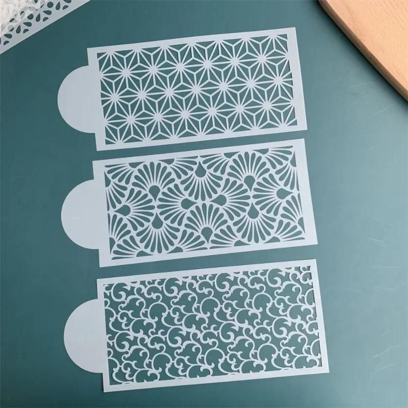 Ștampile cu plasă pentru prăjituri cu fondant, șabloane de relief pentru instrument de decorare, matriță cu pulverizare din plastic, prăjituri de nuntă, ciocolată, desen pictura