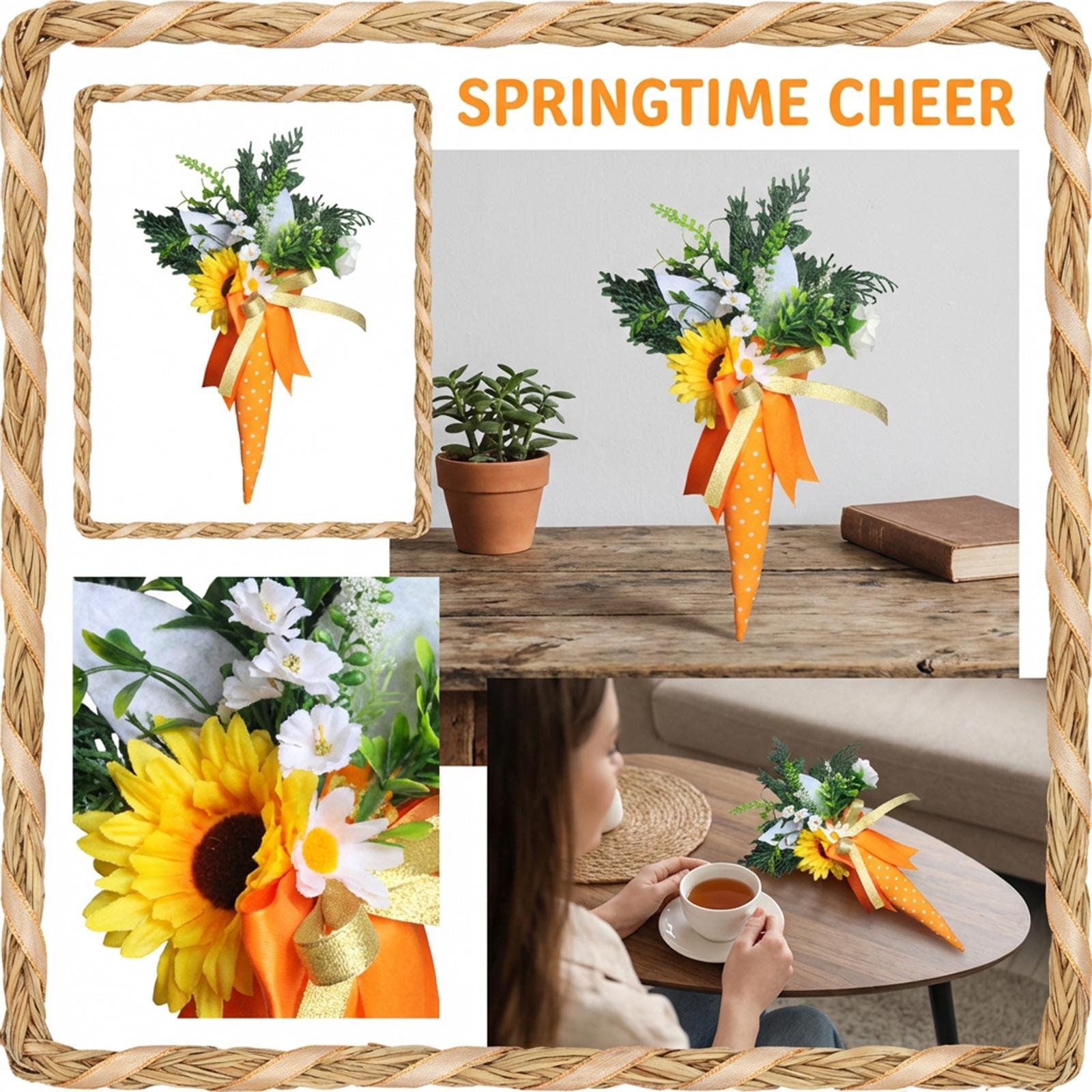 Sunflower Artificial Bouquet Wall Hanging Festival Ornament Carrot Ornament Floral Arrangement One Size