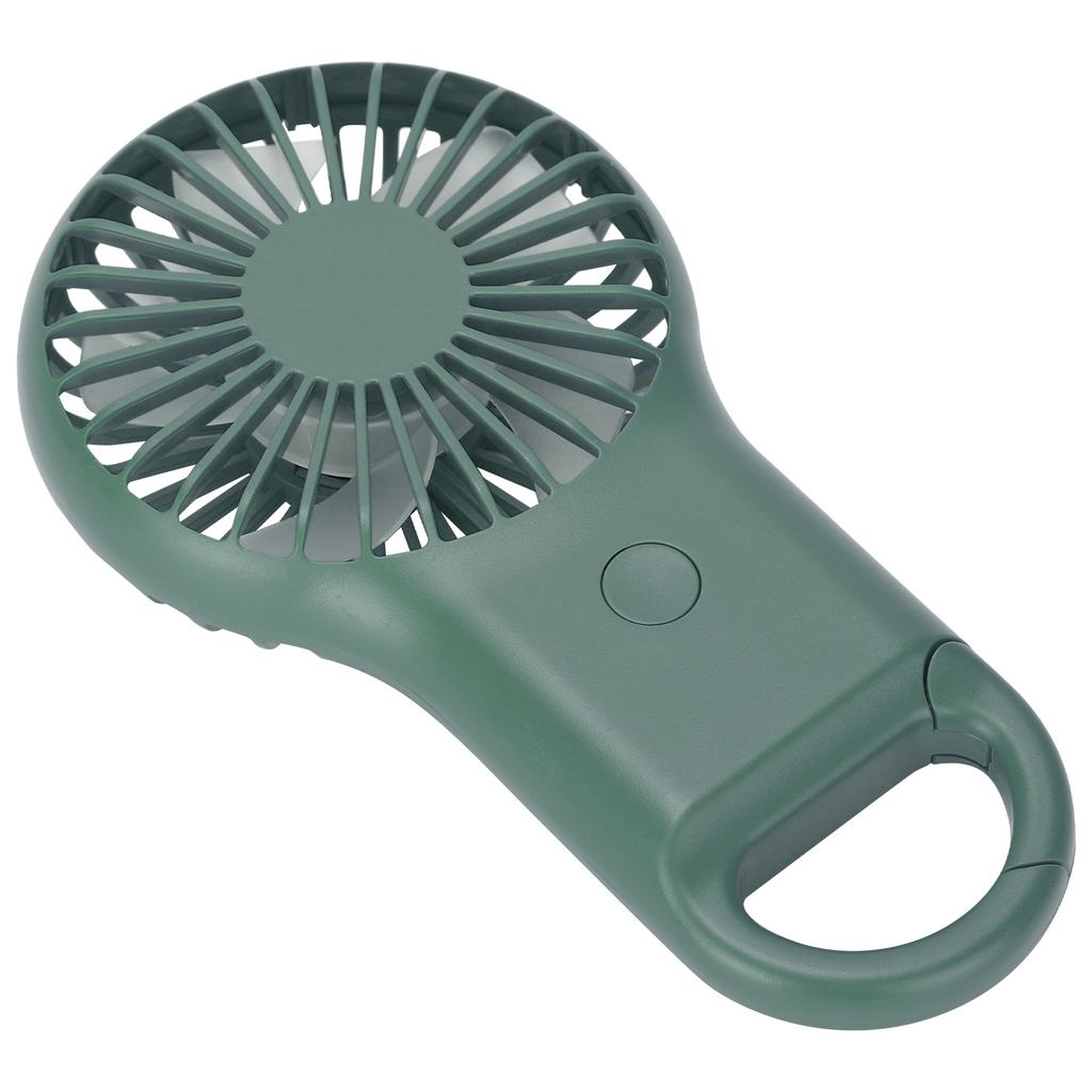 USB Charging Handheld Portable Fan 3 Speed Adjustable Mini Fashionable Carabiner FanArmy Green