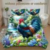 Comforter Waterfall Rooster Pattern 3D Printed Soft Comfortable Colorful Bedding Set Wildlife Art Style