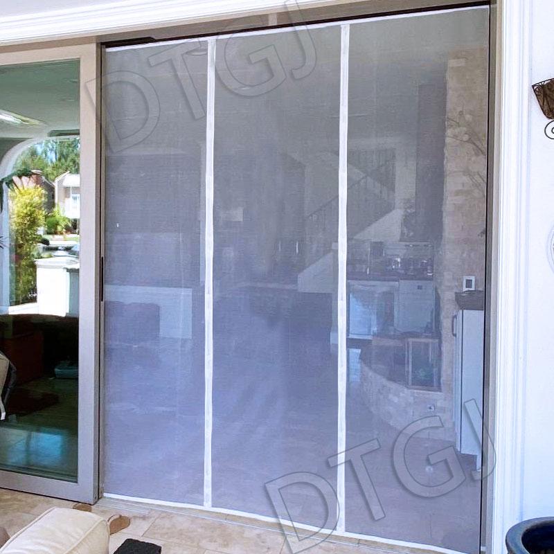 Magnetic Door Screen White Mosquito Net Customized Size Summer Insect Automatic Closing Suitable for Large Sliding Glass