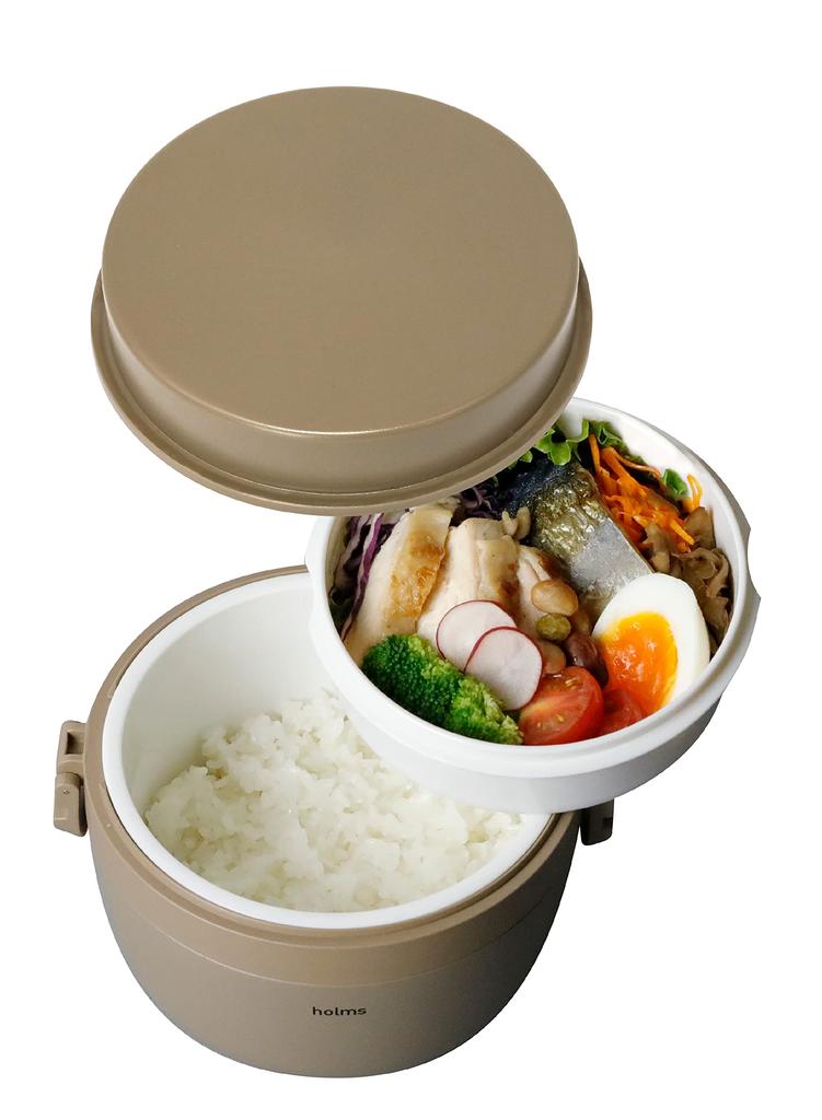 CB JAPAN Insulated Lunch Box Container Dish Container Beige Stainless Steel Vacuum Insulated Lunch Jar Holms [Rice 330ml][Side 310ml]