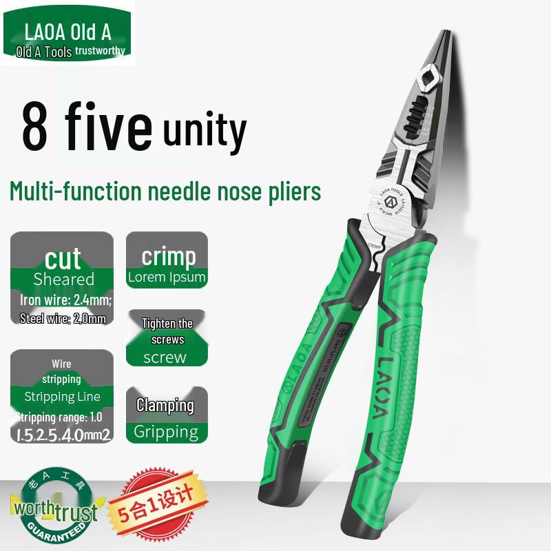 LAOA 8-inch 5-in-1 Multi-function Needle-Nose Pliers