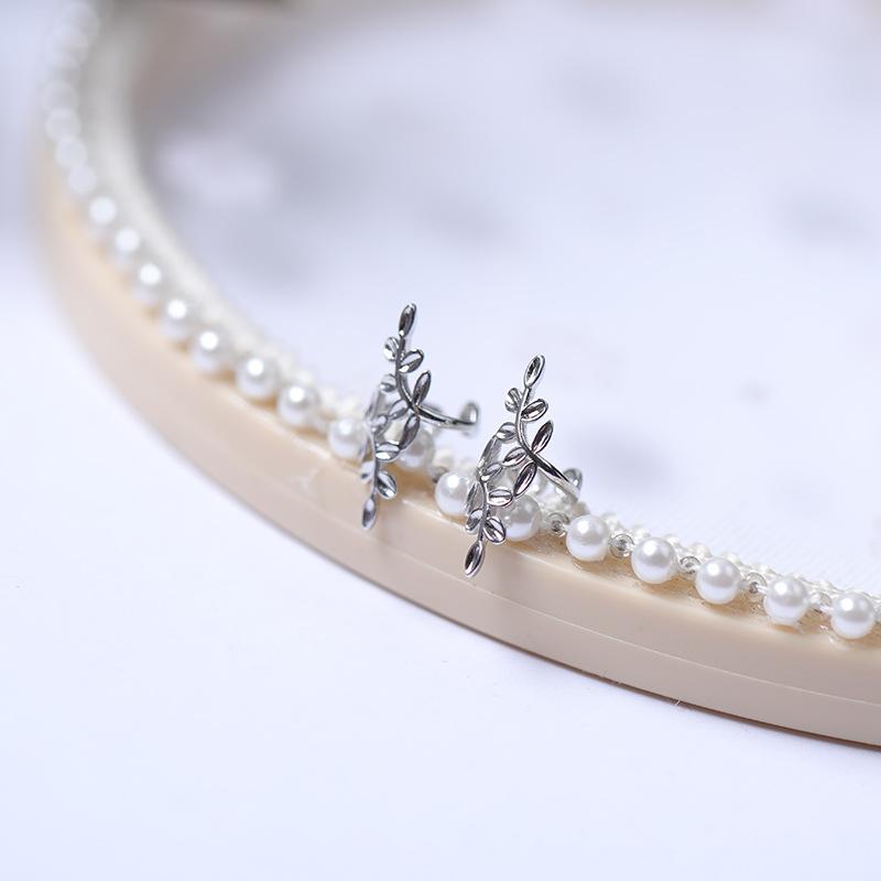 Leaf Leaf Ear Clips Without Ear Piercings Female Long Korean Simple And Fresh Mori Retro Student Ear Bone Clips